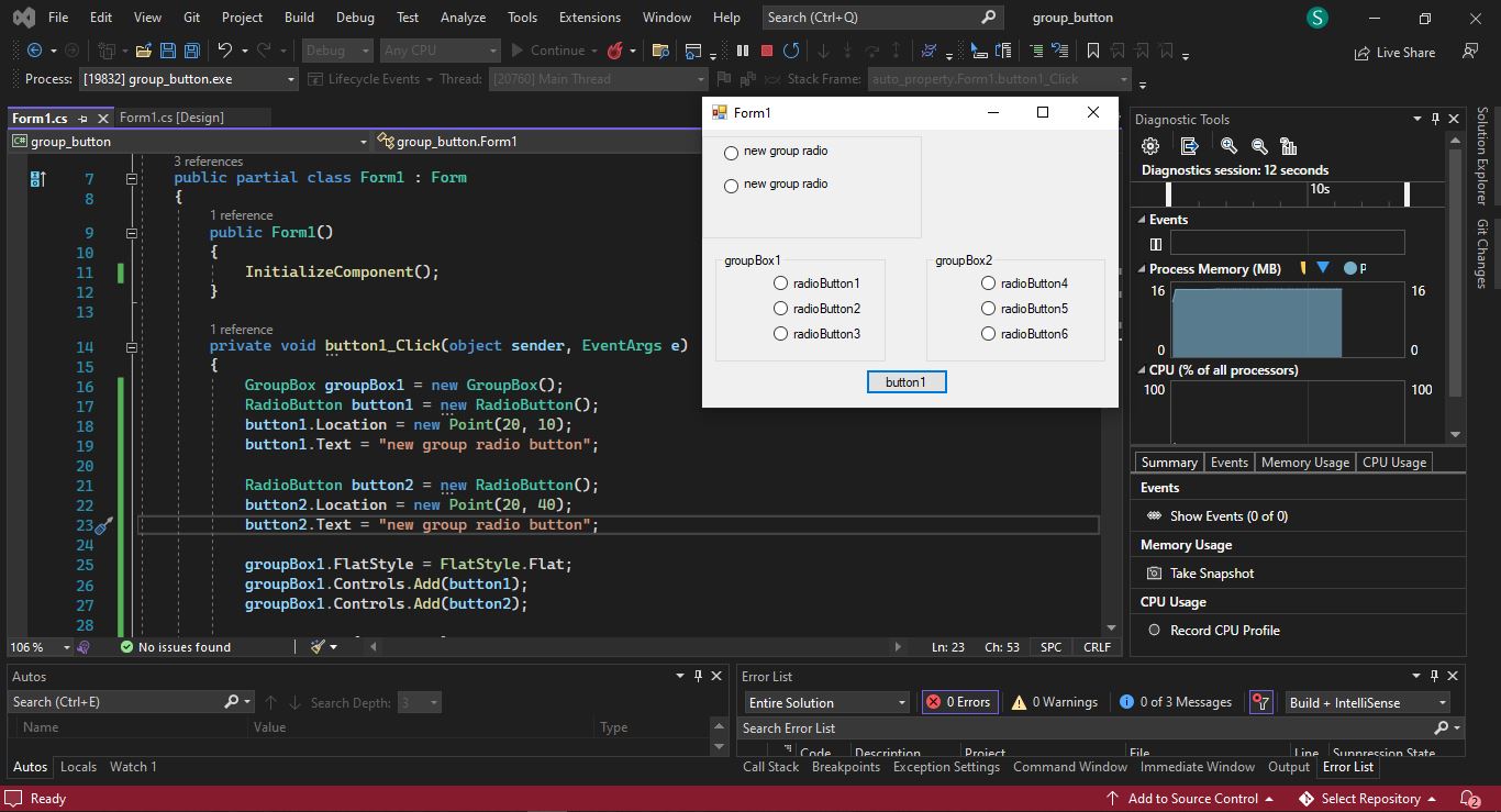 Group the Radio Buttons in C Delft Stack